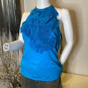 bebe baddie Y2K nwt Vibrant Blue Ruffled Blouse